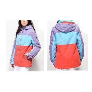 Aperture Powderhorn Purple,Blue & Red Snowboard Zip Up Hooded Jacket Siz…
